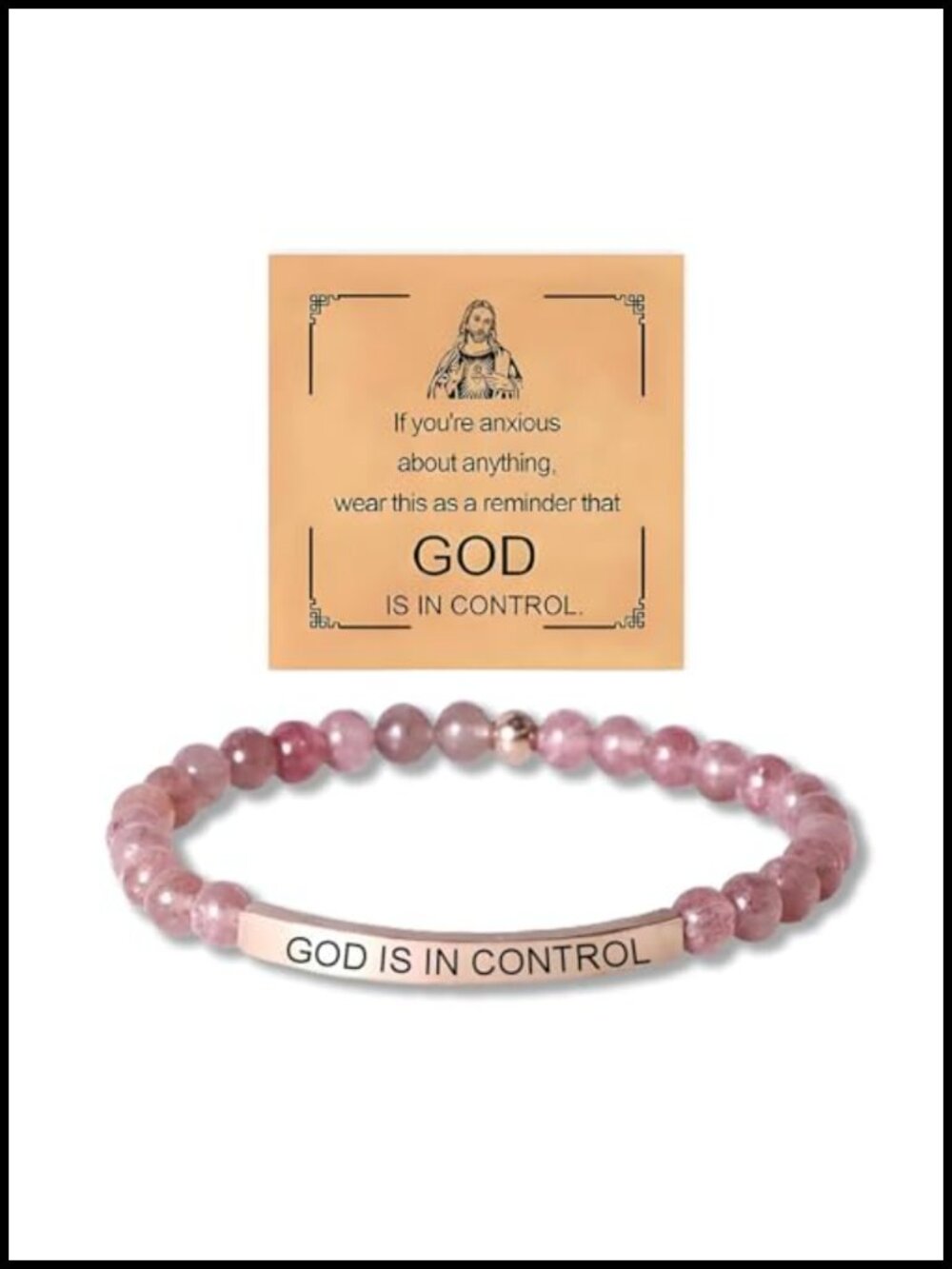 God Is In Control Stretch Bracelet Stainless Steel Inspirational Christian